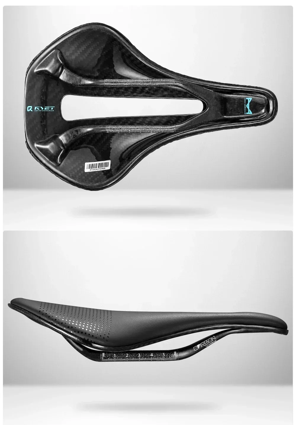 RYET 3D-Druck / EVA Vollcarbon-Sattel 120-165g 240x152/155mm 7x9mm Schienen-Ausschnitt Ultraleichter Rennrad-, MTB-, Gravel- und Triathlon-Sattel Pro – Detail 20