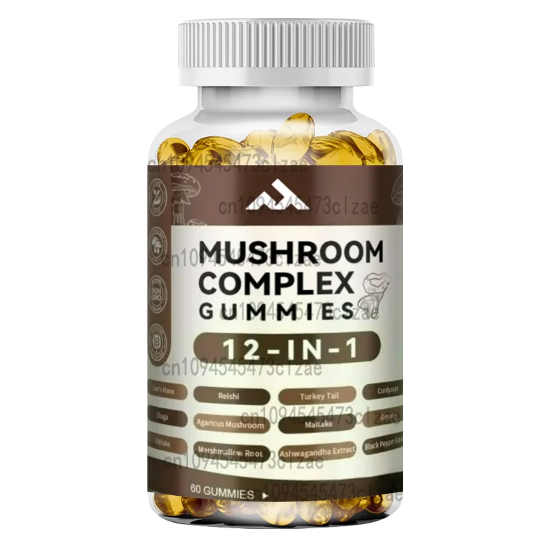 

Mushroom Composite Gummies, 12 Types of Mixed Lion Mane Supplements, Vegetarian Mixed Lingzhi and Cordyceps