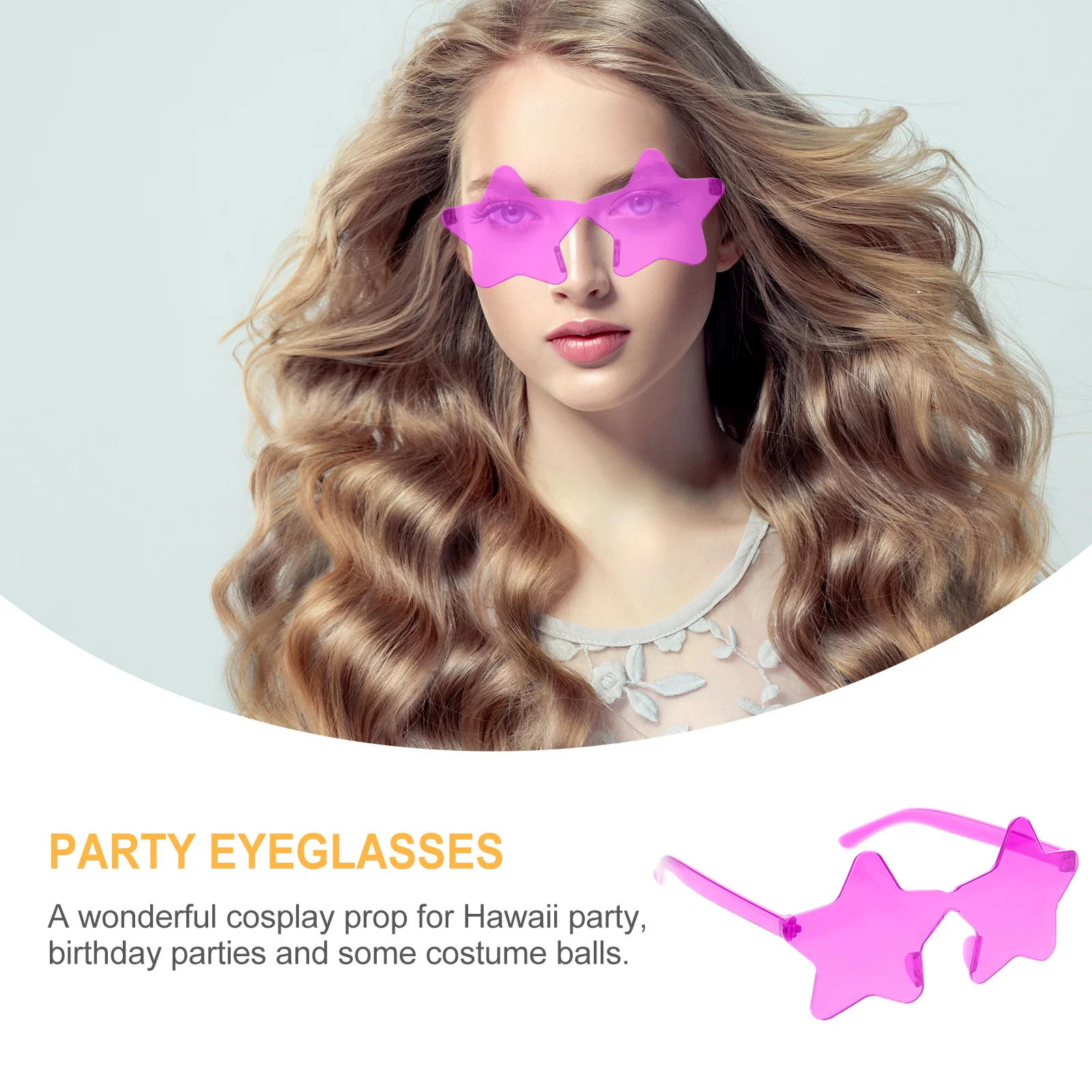 

2Pcs Sunglasses Star Frameless Stylish Party Photo Props Beach Favors Decorative Eyeglasses Cool Summer Travel