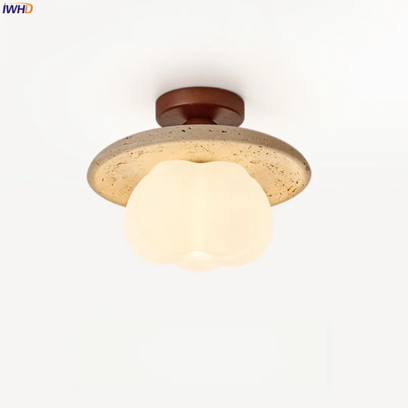 

IWHD Flower Shaped PVC LED Ceiling Light For Kids Room Living Room Yellow Travertine Nordic Modern Ceiling Lamps Lamparas Techo