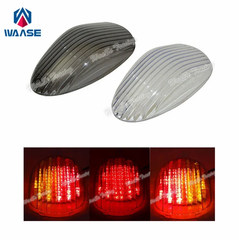 

waase For Kawasaki Vulcan Mean Streak 2002 2003 2004 2005-2008 E-Mark Rear Tail Light Brake Turn Signals Integrated LED Light