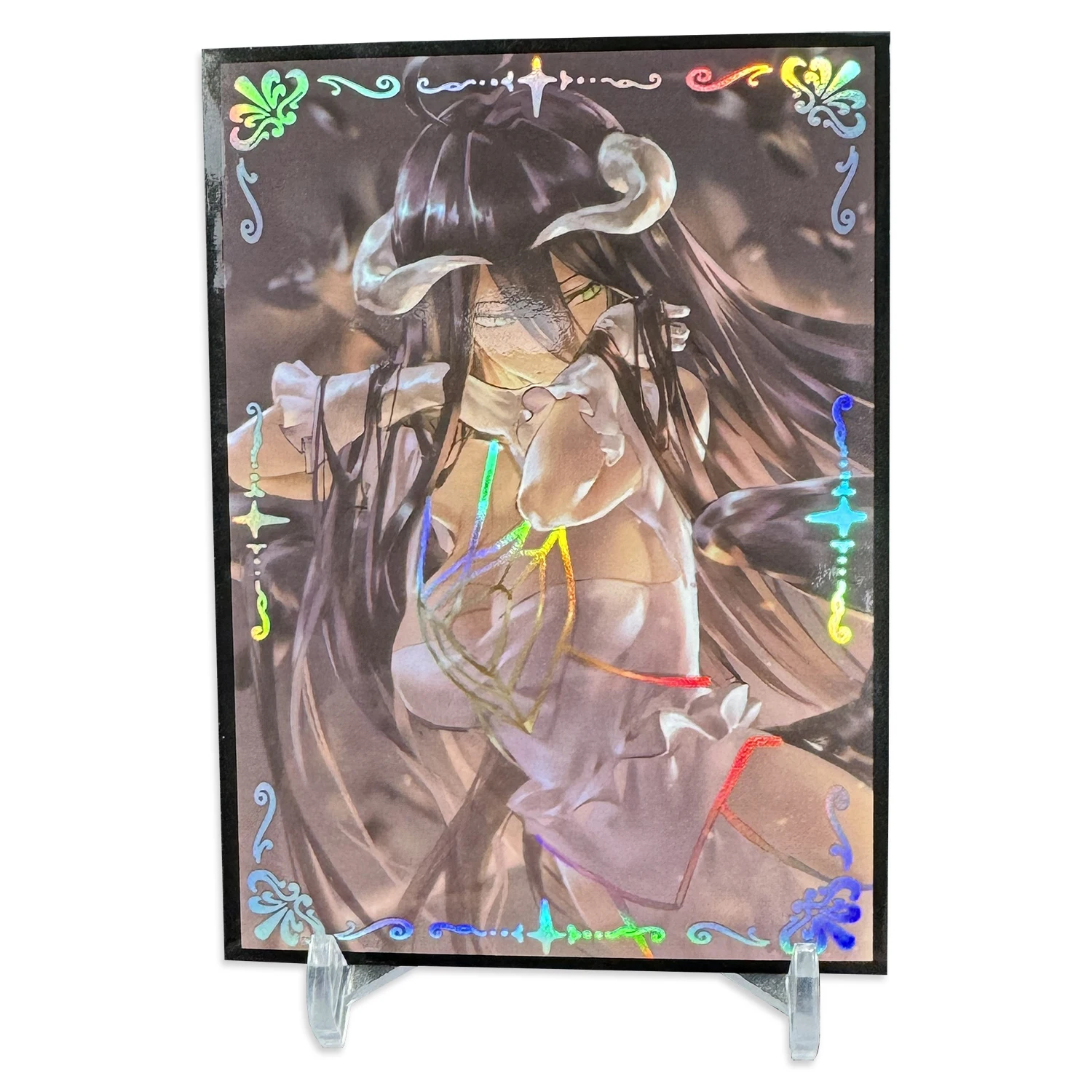 60PCS 67x92mm PKM Albedo Card Sleeves Foil Anime Girl Card Sleeve Trading Card Protector for MTG Standard Size