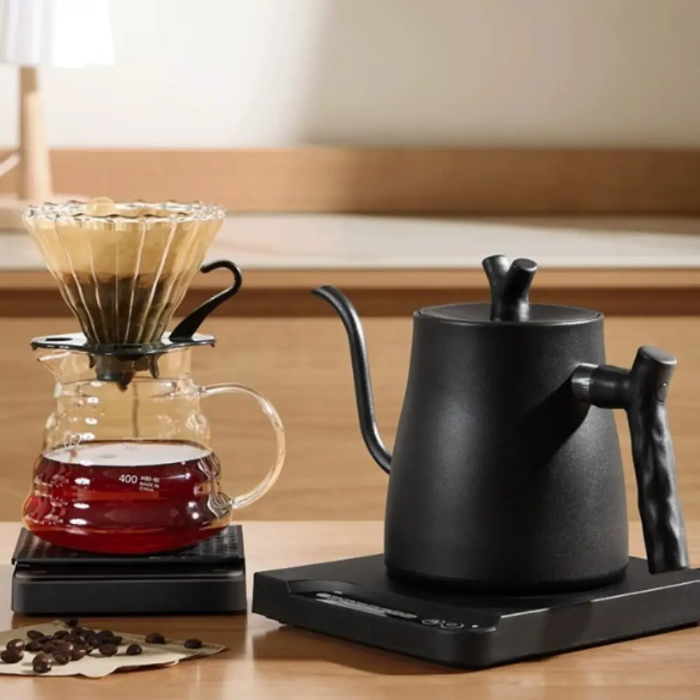 1000ML Goose-neck Electric Kettle Stainless Steel Adjustable Temperature Electric Water Pot Fast Heating Smart Temp Control