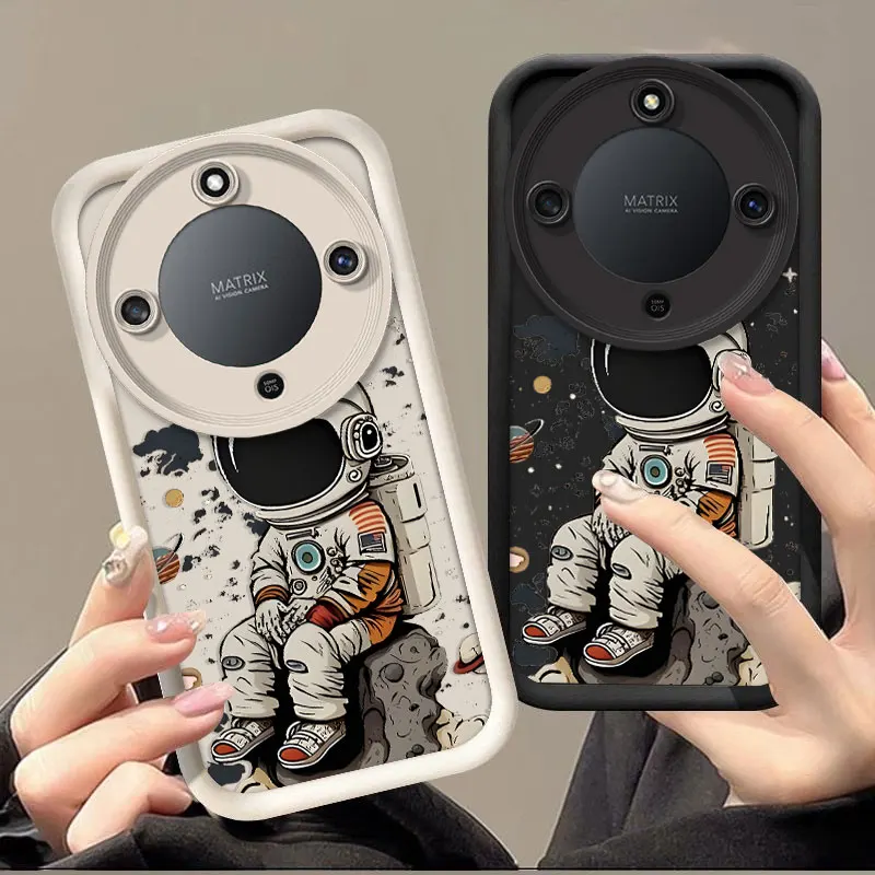 Coque en silicone souple pour Honor Magic8 Lite Magic 7 Pro X9d X9c, housse de protection intelligente, résistante aux chocs, motif imprimé Astronaut, Funda