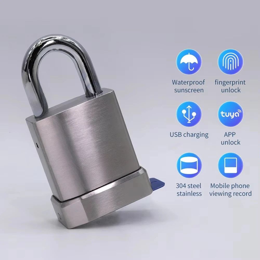 304 Stainless Steel Outdoor Waterproof Smart Fingerprint Lock Tuya Access Security with Wifi Smart Finger Print Reader