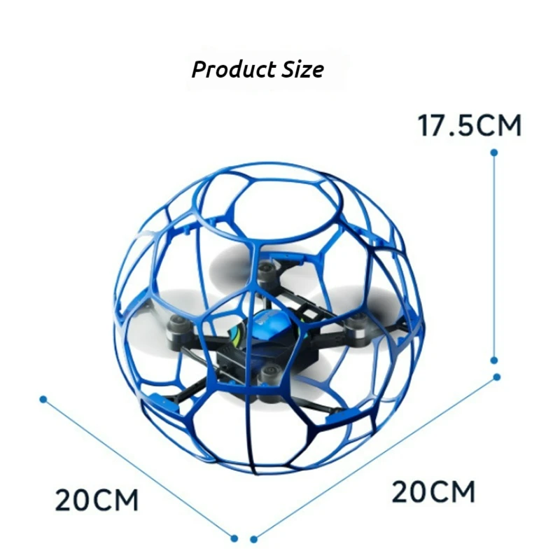 Drone de football RC FPV Quadcopter Drone spécifique à la compétition sans balais 360 °   Rouleau de mode anti-tortue à hauteur fixe FPV, cadeau pour enfants