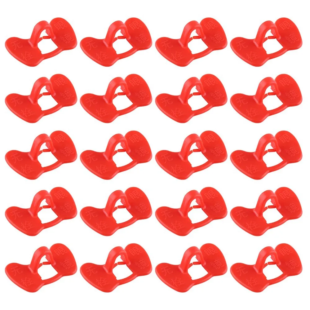 20pcs Durable Pinless Design Chicken Glasses Non-Tethered Style Red Poultry Spectacles No Pin Bolt Chicken Peeper Poultry Use