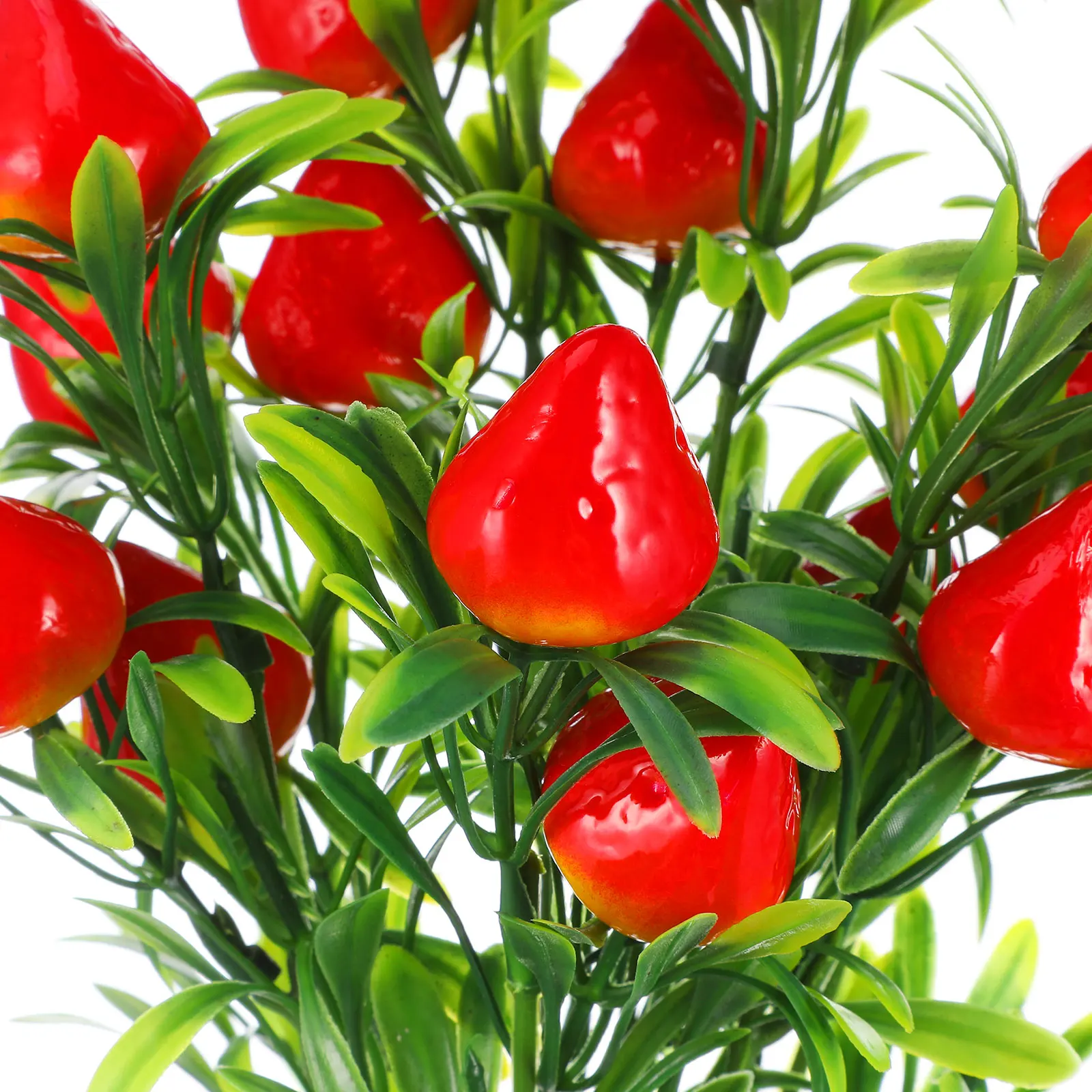 

3pcs Artificial Strawberry Branch Decor, Fake Strawberries For Diy Wreaths Flower Baskets Home Party Decoration, Plastic Stem