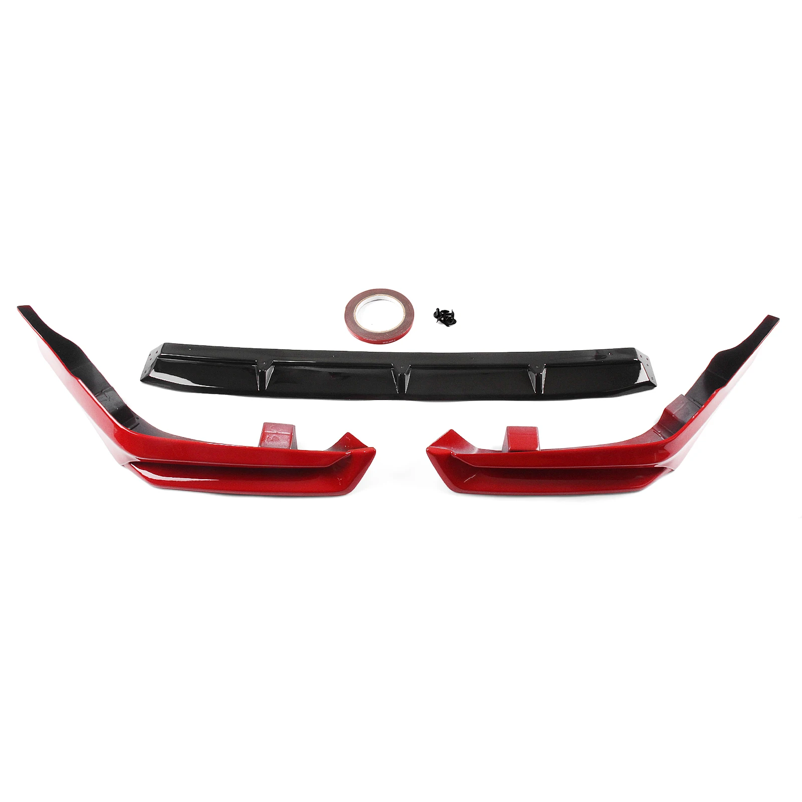 For Honda Civic 2022-2024 YOFER Style Front Bumper Spoiler Lip Blade + Lower Side Splitter Corner Cover Body Kit