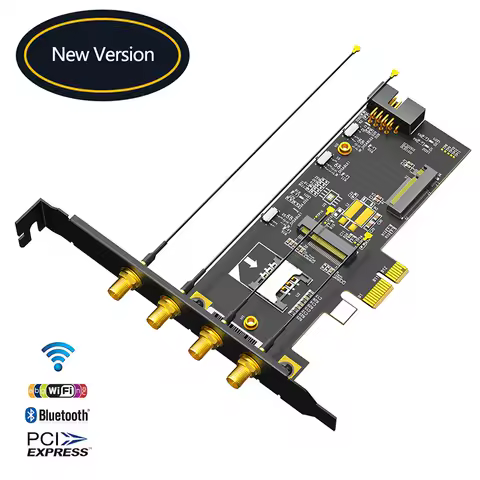 M.2 Key B 3G/4G Module + M.2 Key-A Wifi Card to PCI Express X1 Expansion Card SIM Slot 3G/4G Bluetooth Signal 9-Pin Cable for PC