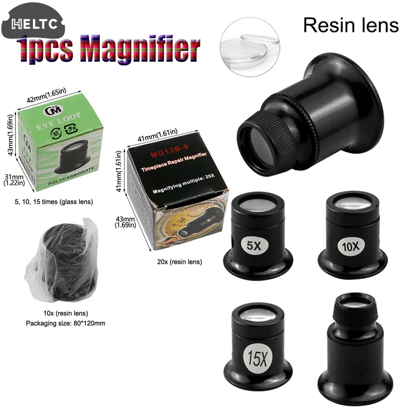 1pcs Magnifier 5/10/15/20X Magnifying Glass For Watch Jewelry Appraisal Repair Tool Magnifying Tools Watchmaker Service Tools