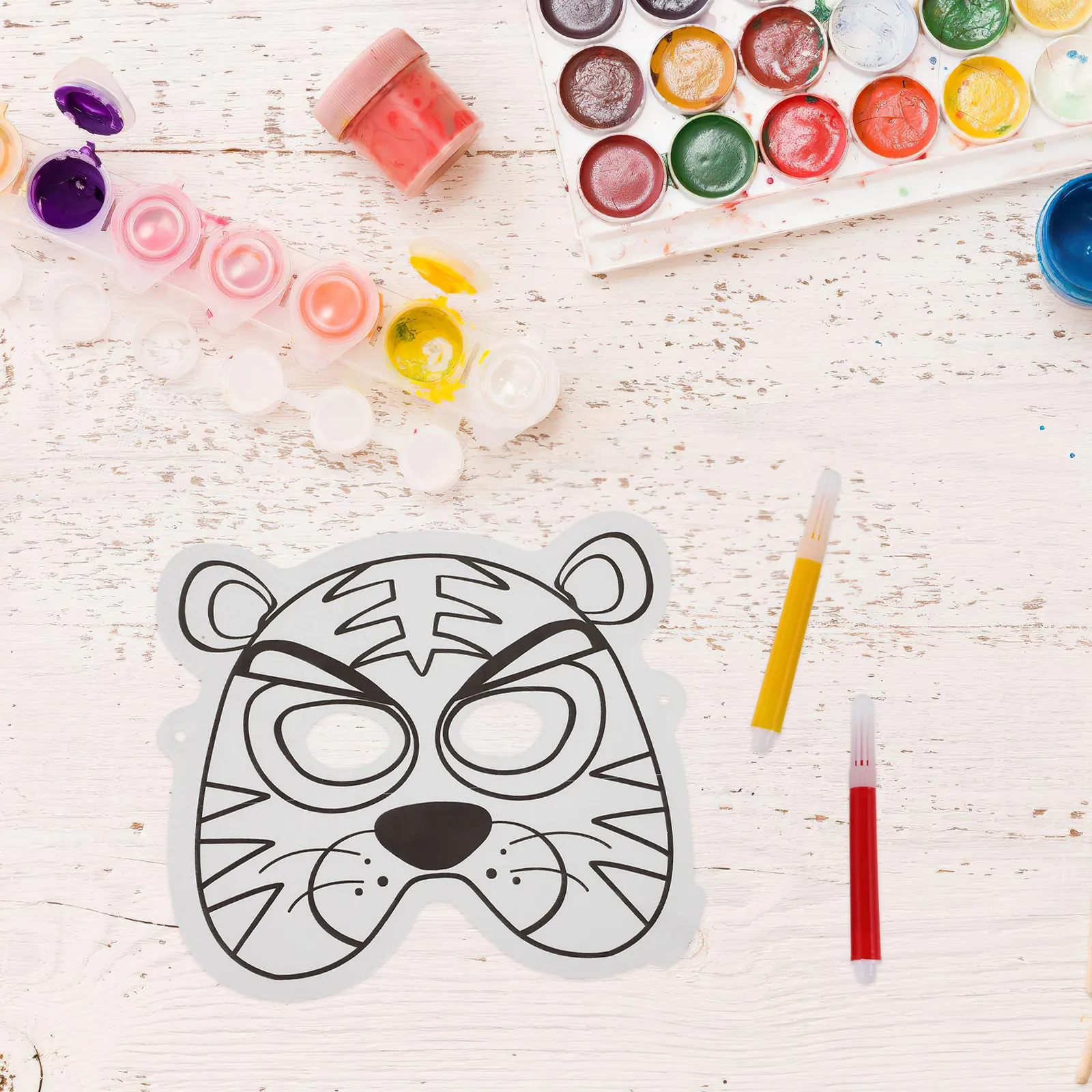 1Set Blank Inflatable Animal Mask Graffiti Craft for Kids DIY Painting Coloring Activity Safe Material Unpainted Masquerade