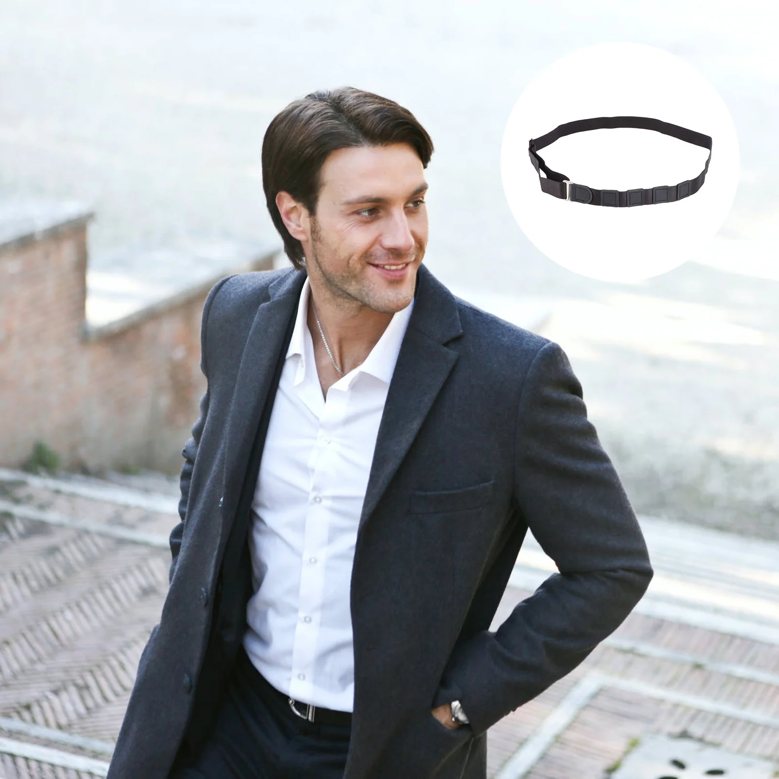 

Shirt Belt 2.5cm Durable Elastic Shirt Lock Undergarment Belt for Men Women Anti-Wrinkle Anti-Slip Fixing