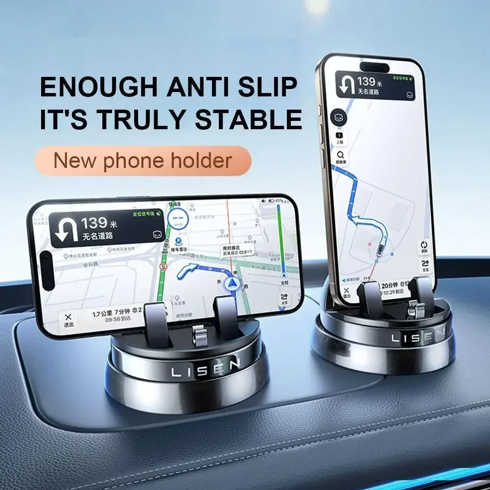 For Lisen Car Mobile Phone Holder Car Dashboard 360° Rotatable Non-slip Navigation Universal Support Car Phone Holder Mount