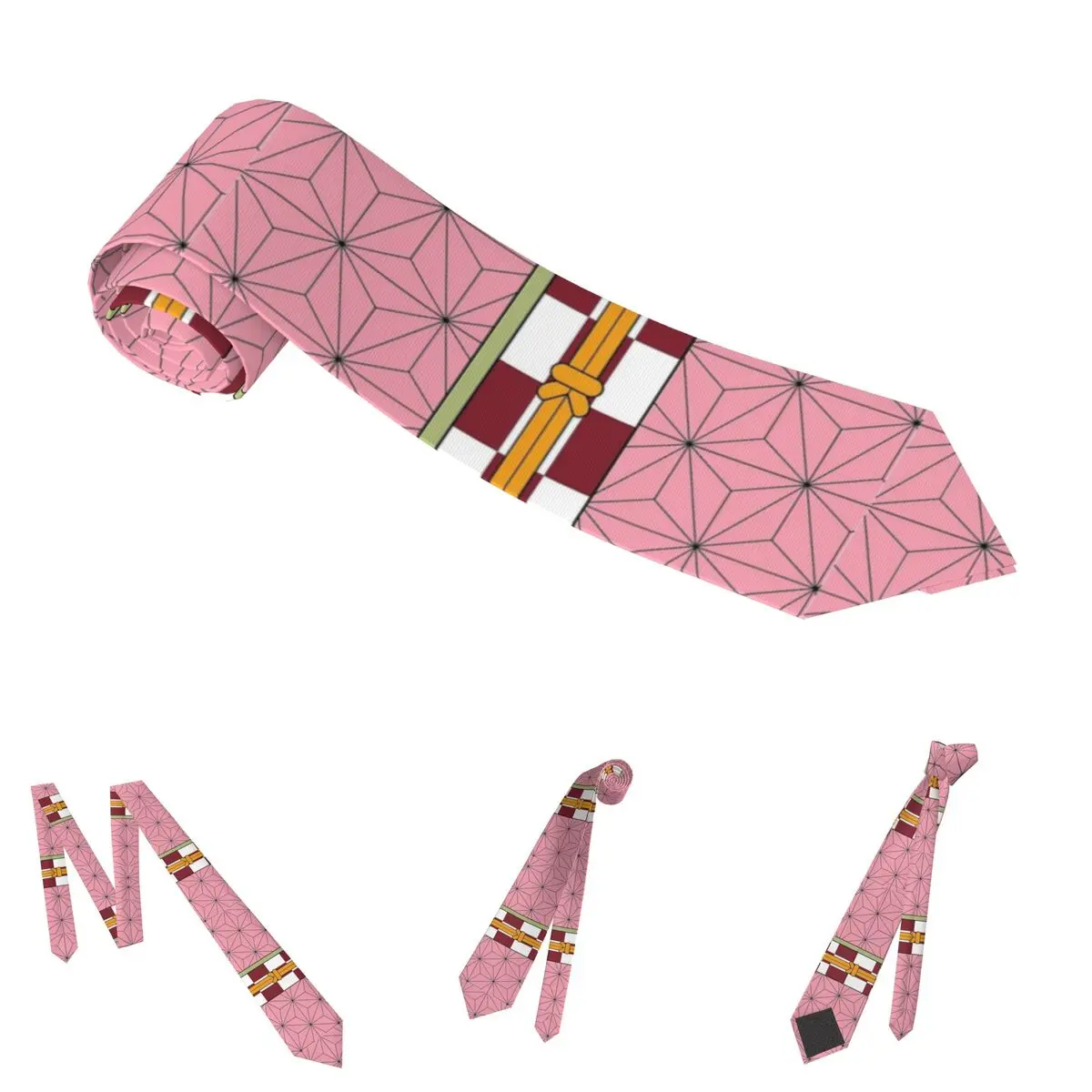 Demon Slayer Nezuko Kamado Unisex Necktie Fashion Polyester 8 cm Classic Neck Ties for Mens Shirt Accessories Gravatas Gift