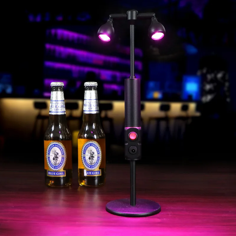 

Spot bar LED charging table lamp nightclub cafe decorative night light cylindrical metal double head bar table lamp