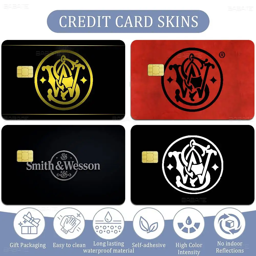 GUN SmithS W-WessonS Diy Credit Debit Card Sticker Party Sticker Decoration Waterproof Small Chip Card Skin Sticker