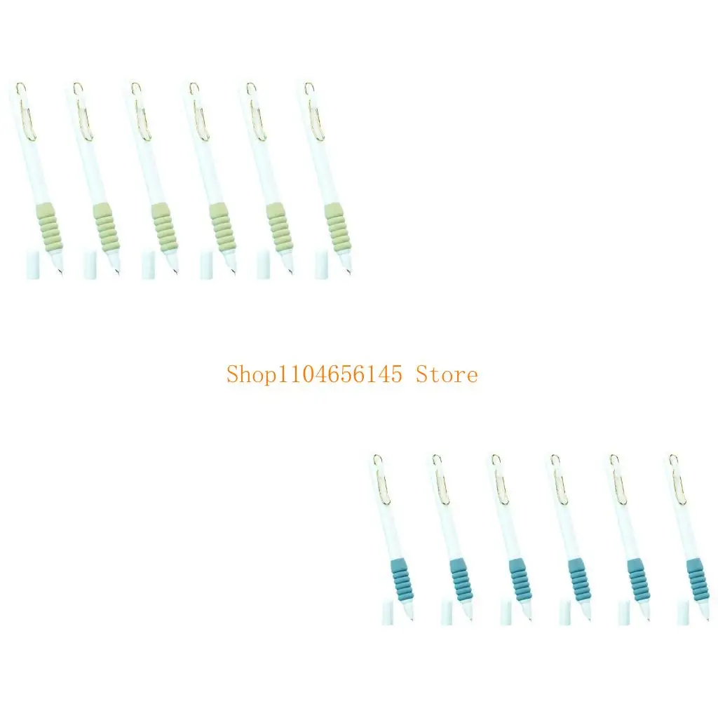

5ASD 6PCS PISTON PENTENT PERN, нажмите, чтобы открыть/закрыть, тонкий наконечник 0,38 мм, гладкий, чтобы писать для детей.