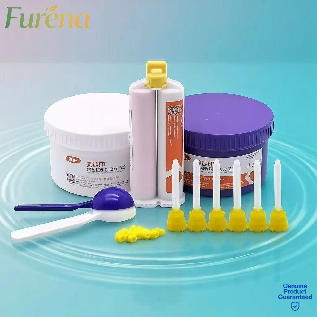

Complete Hand-Mix VPS Silicone Kit –Light Body & Heavy Body Putty with Impression Tray, for Accurate Crown/Bridge/Implant Models