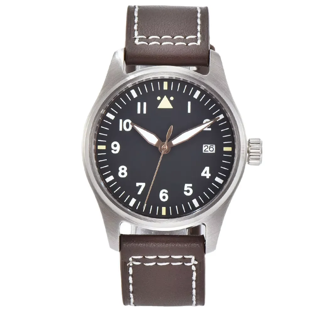 Tandorio NH35A Pilot Automatische mechanische Uhr 200 m wasserdicht Tauchen Flieger Herrenuhr 39 mm Datum Saphirglas leuchtend 9