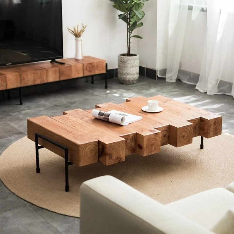 New Chinese square table, North American black walnut, balcony small coffee table, all solid wood chess table, old elm