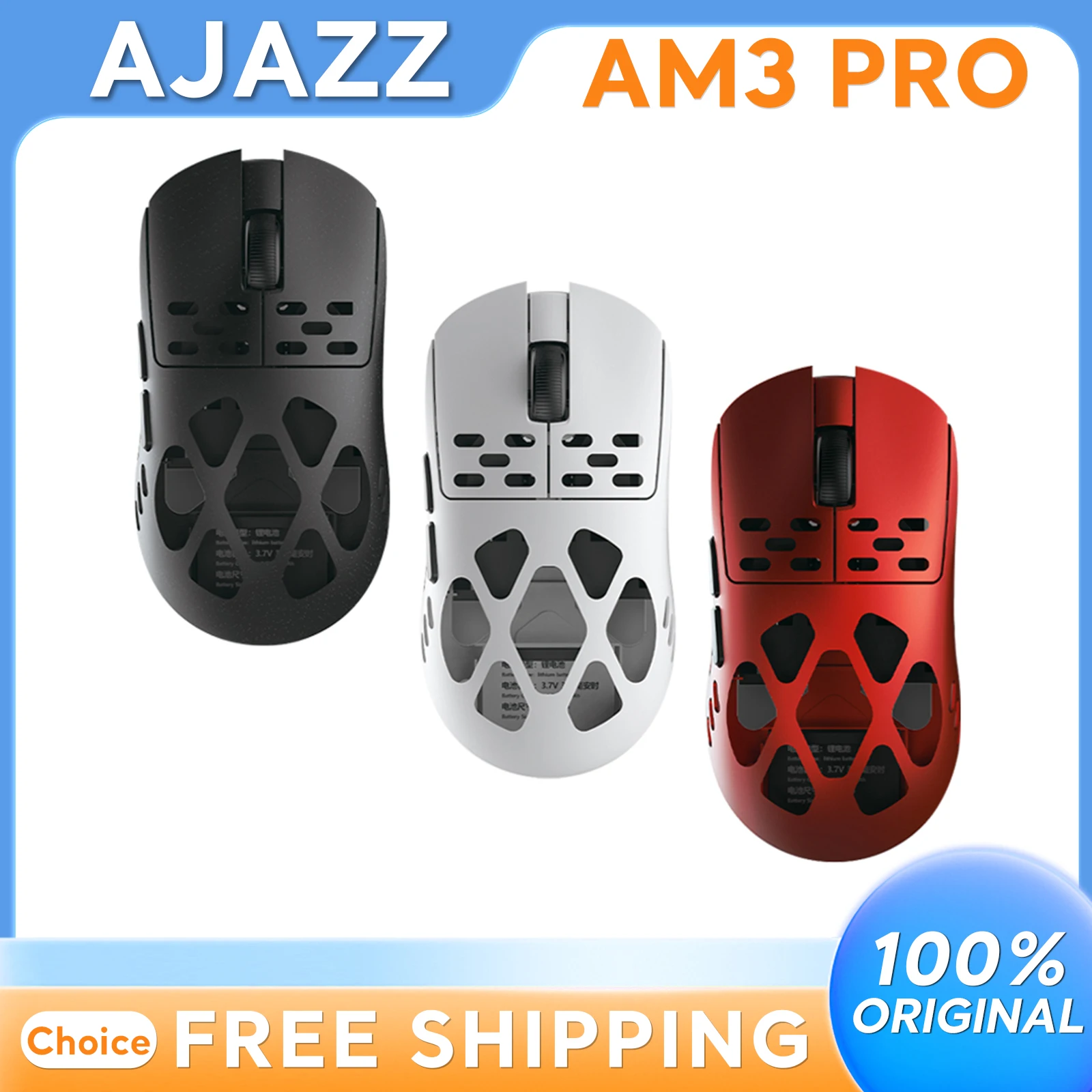 

Ajazz AM3 pro Lightweight Wireless Gaming Mouse Tri-Mode Magnesium Alloy E-Sports Dual 8K Resolution for Computer Office Use