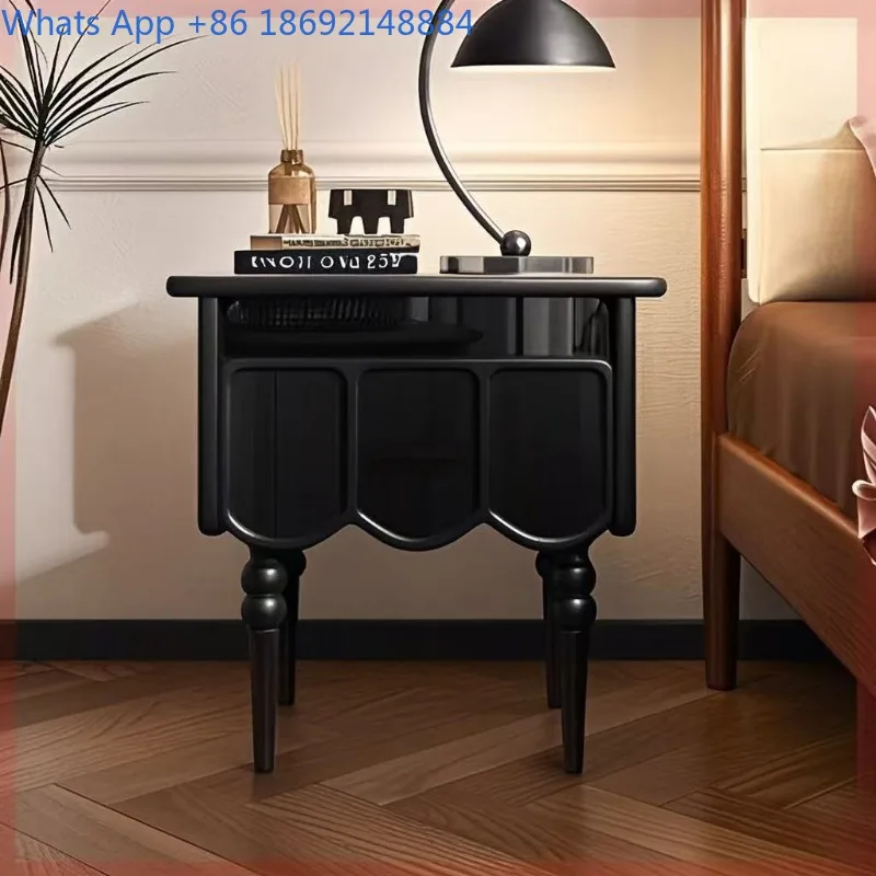

Solid Wood Bedside Table Bedroom Elevated Simple Modern Room Vertical Simple Storage Home Multifunctional Storage Cabinet
