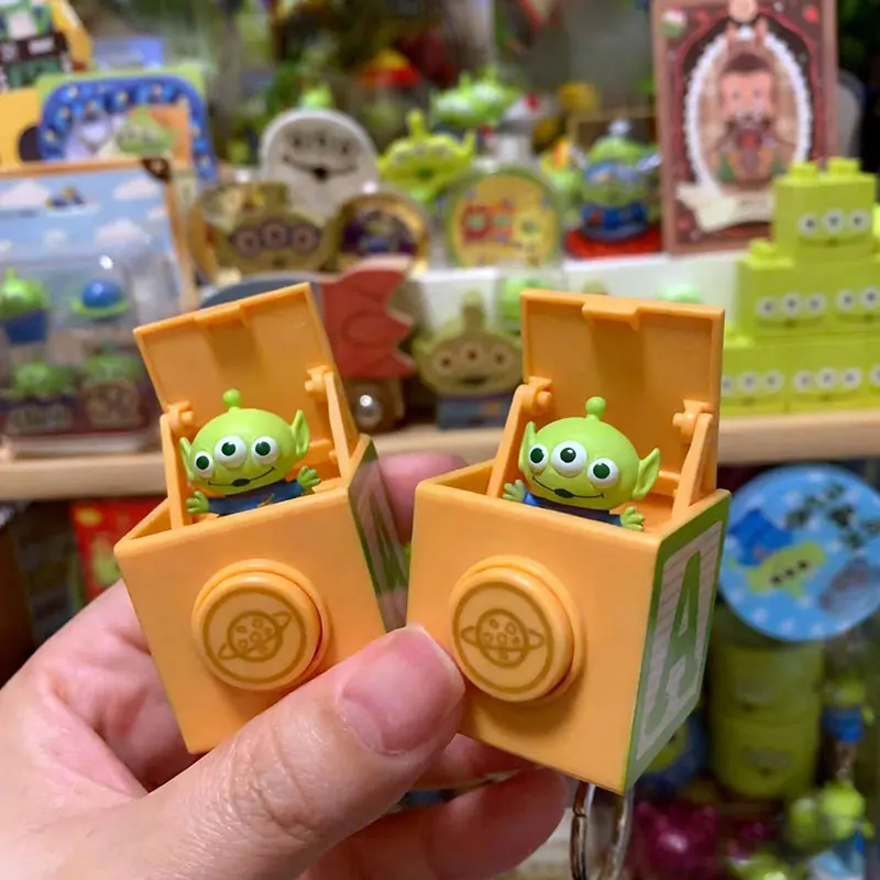 Disney Toy Story Blind Box Fidget-Spielzeug Schlüsselanhänger Buzz Alien Figur Fingerknopf Anti-Angst Tastatur-Tastenkappen Neuartige Geschenke
