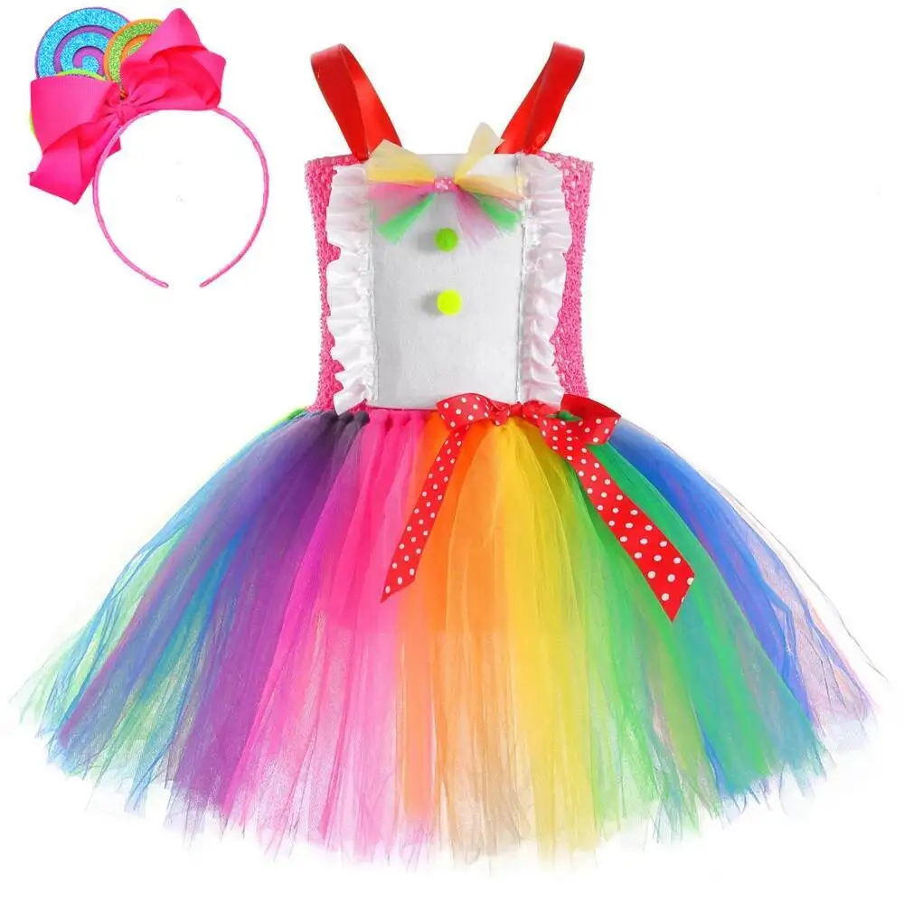 

Милые яркие платья принцессы для маленьких девочек, костюмы радужных леденцов для детей, балетные пачки на день рождения, детский новогодний наряд