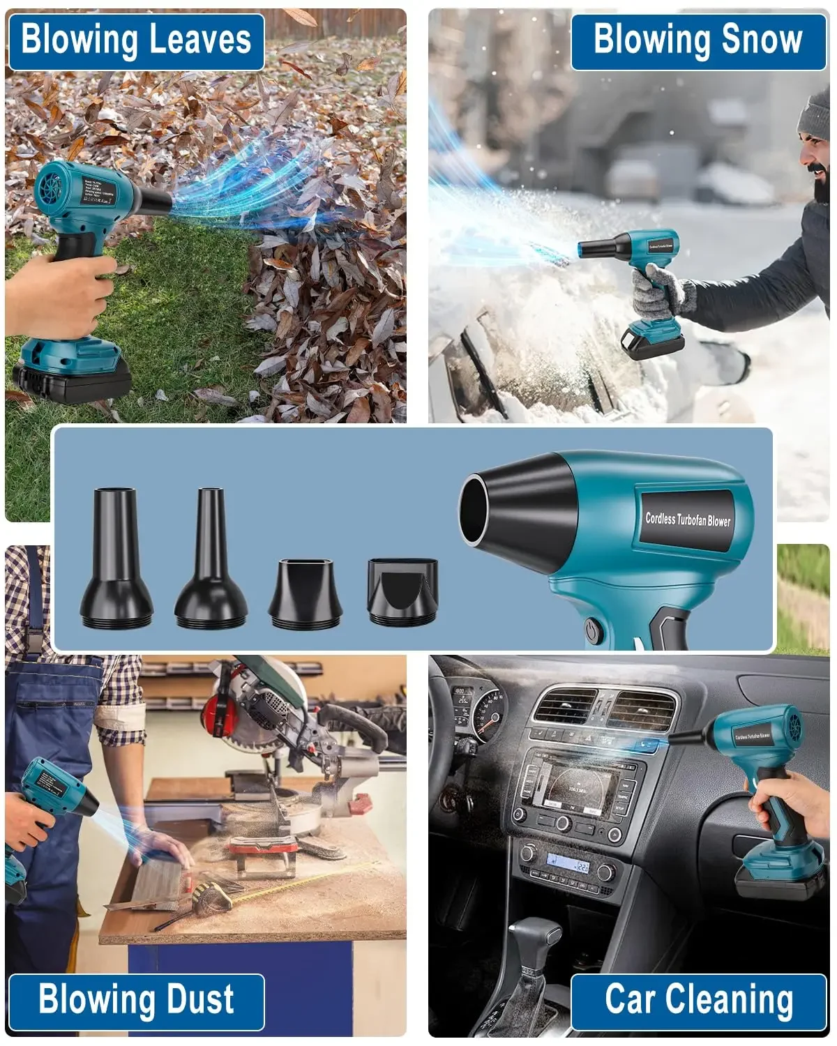 Suitable for Makita 18V Lithium-ion Batteries Brushless Violent Air Gun for Leaves, Dust and Snow Power Tool Accessories
