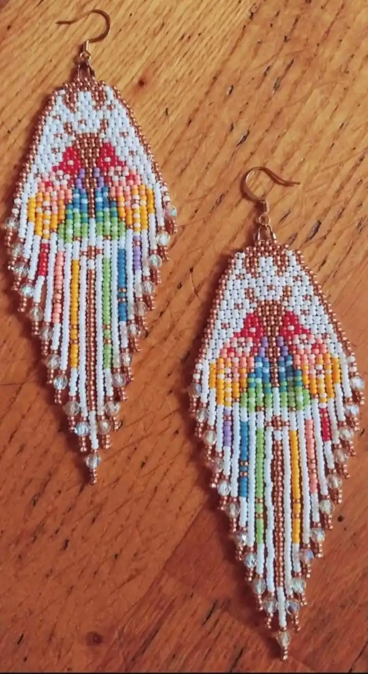 

Серьги из рисовых бусин с кисточками Моль Творчество Насекомое Богемия Сплав Женский ручной узор Модные простые серьги из бисера