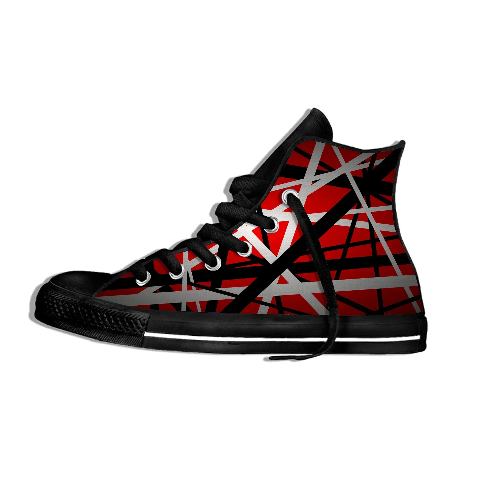 

Hot Summer Van EVH 5150 STRIPES Halen Music Rock Fashion High Top Canvas Shoes Men Women Casual Sneakers Classic Board Shoes