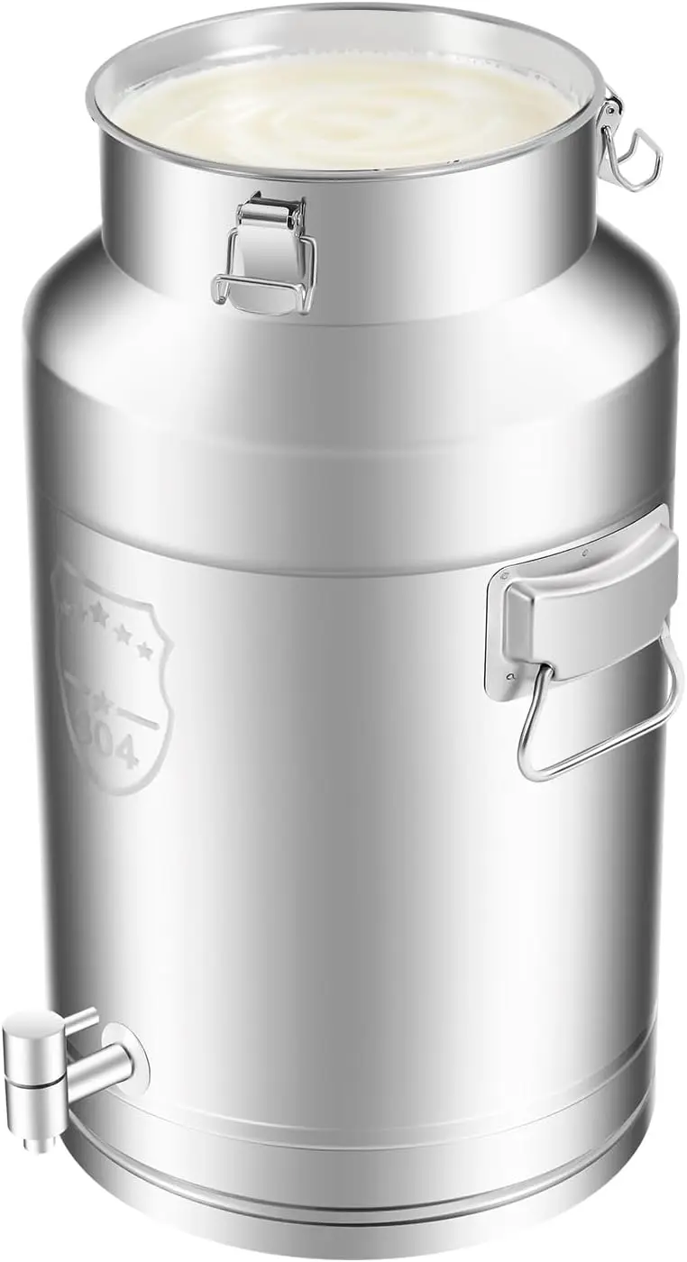 

35L/9.24Gallon Stainless Steel Milk Can with Faucet, Heavy Duty Milk Jug Wine Pail Bucket Bottle Liquid Container Stor