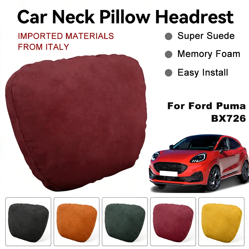 

Italy Suede Car Neck Rest Pillow For Ford Puma BX726 Seat Head Neck Support Cushion Auto Interior Accessories