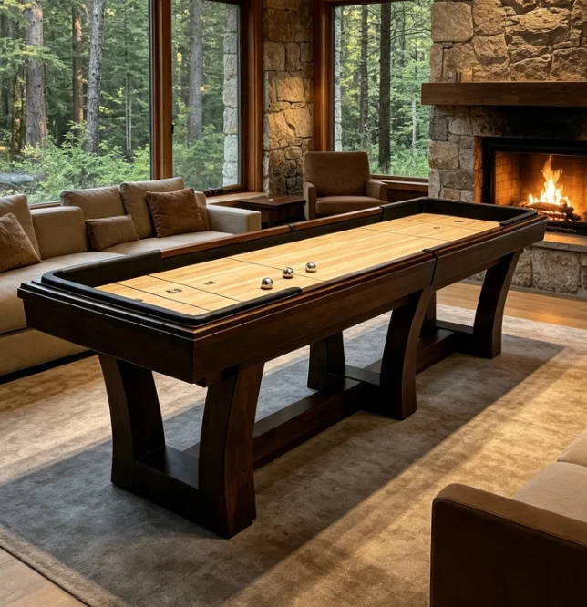 2026 High Quality Professional Mini 9ft 12ft 14ft 16ft 18ft 20ft Shuffleboard Table Wood Frame Slate Cushion Indoor Sports Game