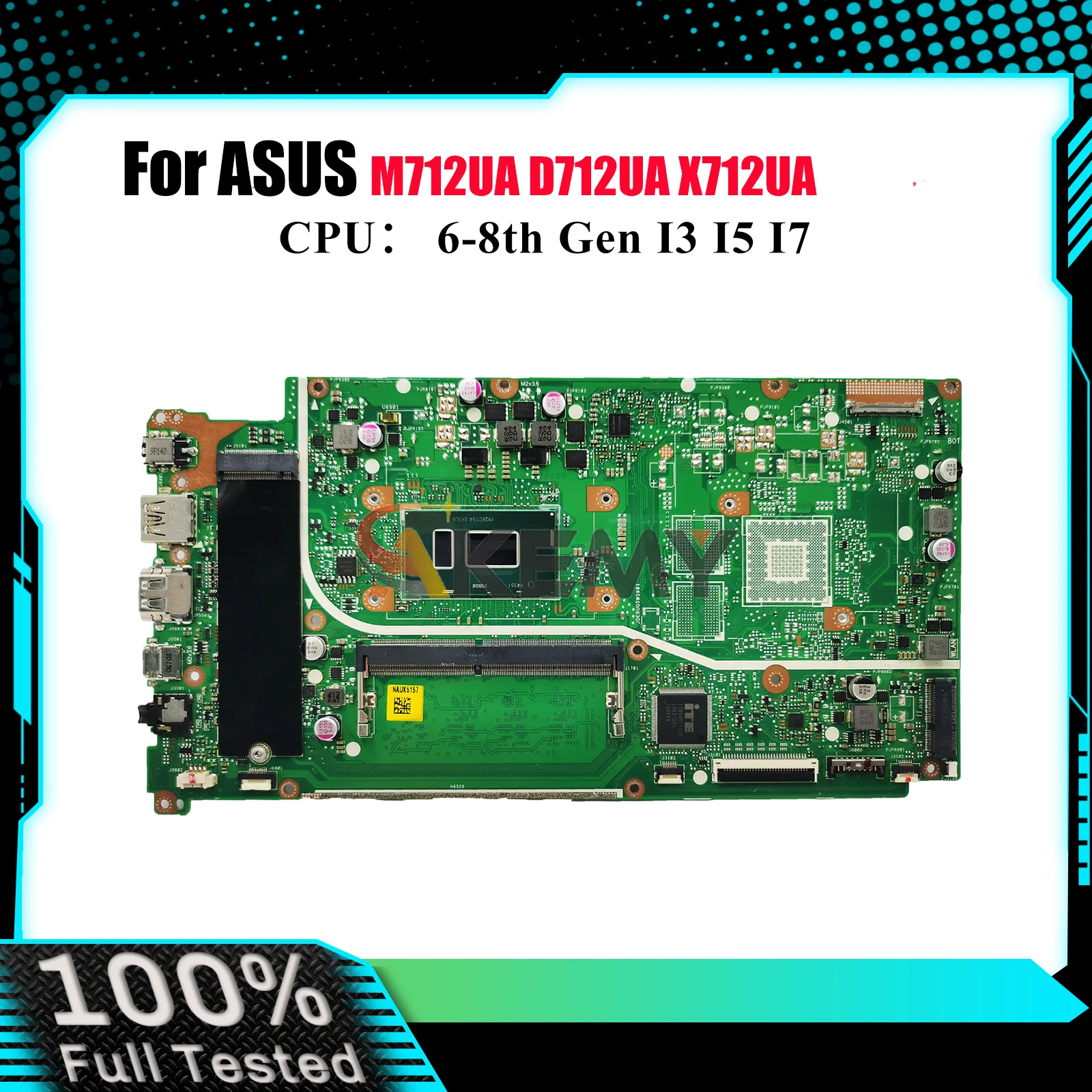 

X712UA Материнская плата для ноутбука ASUS VivoBook M712UA X712UA X712U D712UA Материнская плата для ноутбука с процессором I3 I5 I7 100% tests OK stk