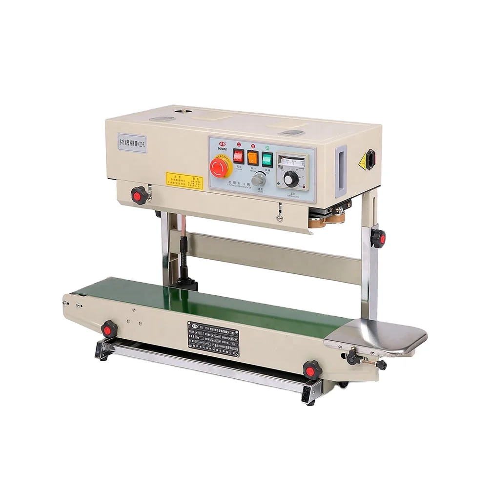 Máquina Selladora Vertical DUOQI FR-770, Selladora de Bolsas de Plástico, Selladora de Fundas Termoencogibles, Selladora de Banda Continua