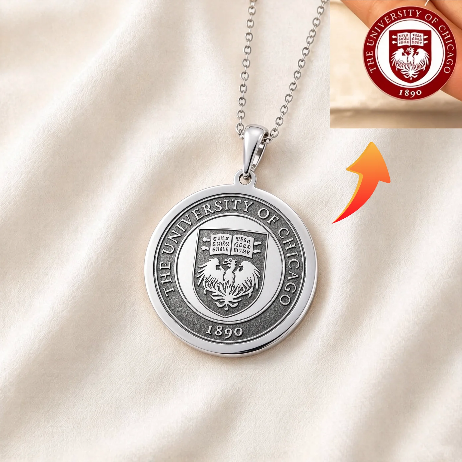Personalized Custom Logo Company Logo Necklace Special Jewelry Necklace Portrait College or High School Logo Necklace for Her