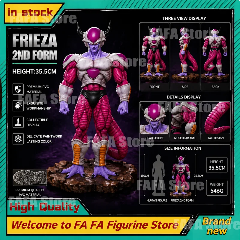 

35.5cm Dragon Ball Z Second Form Frieza Figure Figurine Statue Model Doll Collection Desk Decor Customized Gift For Collectors