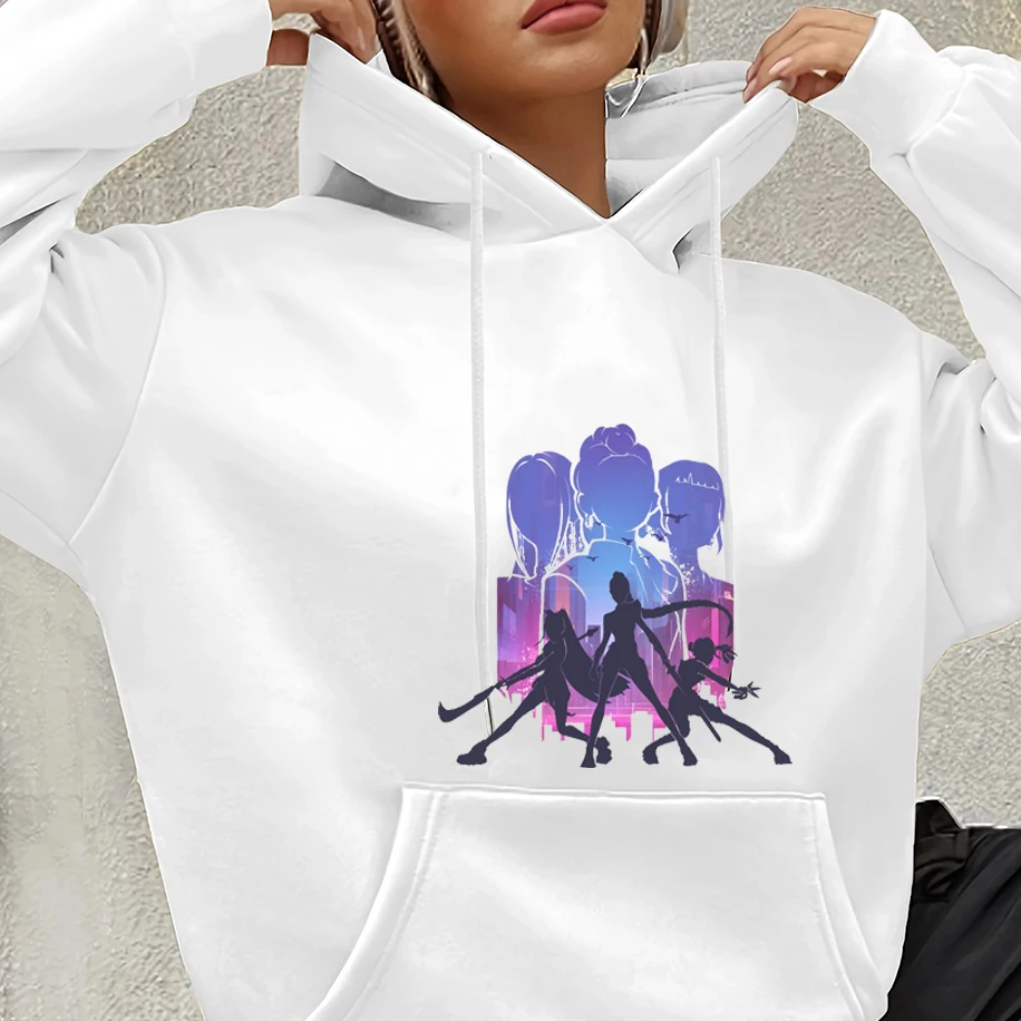 

New Anime K-pop Superstars Rumi Mira Zoey Stage Print Unisex Hoodies Funny Harajuku Loose Casual Y2K Men Women Comfy Sweatshirt