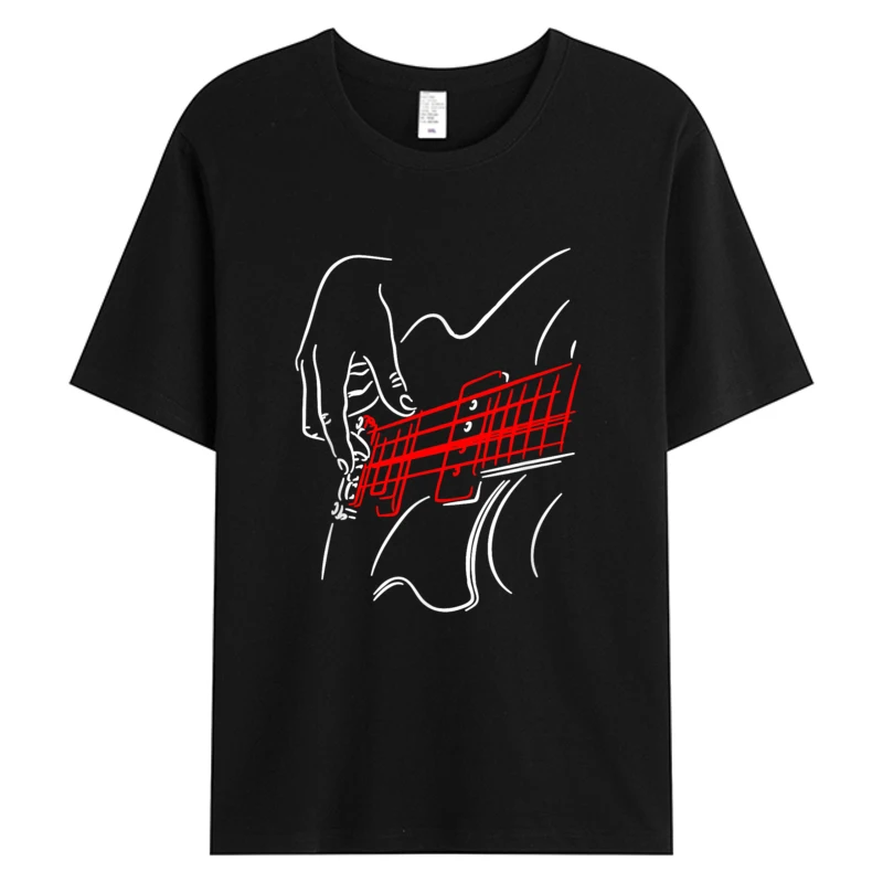 

Acoustic Guitar Guitarist Bass Player Musician Gift T-shirt Men's Cotton Tshirt Graphic Weekend Top Tees Man Clothes Casual Fit