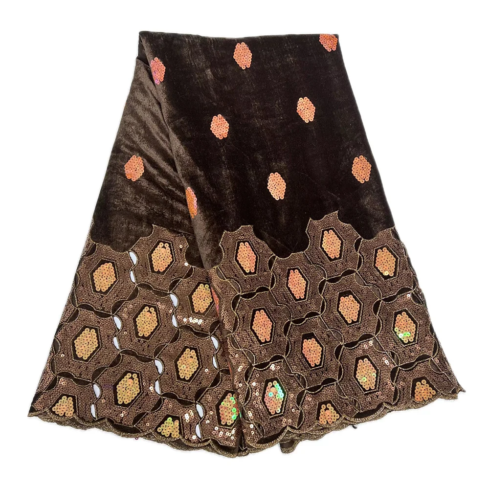 Женская кружевная ткань в стиле ретро с блестками, африканский 5-ярдовый материал, нигерийские элегантные свадебные платья, бархатная ткань