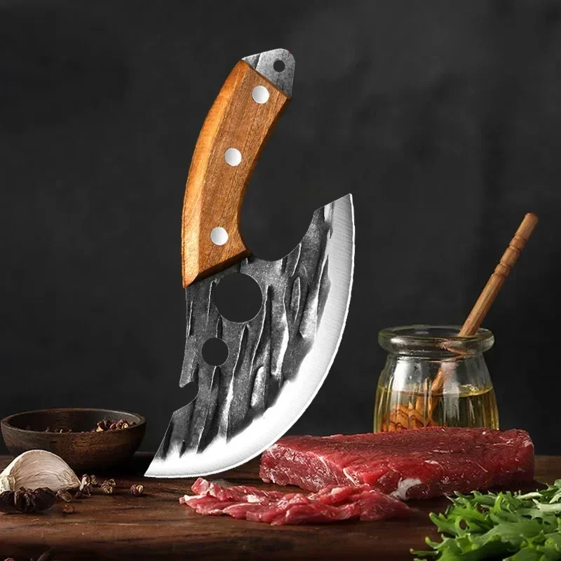 Boning Knives Meat Cleaver Hand Forged Kitchen Knife Wooden Handle Butcher Knife Stainless Steel Cooking Knife Kitchen Gadgets