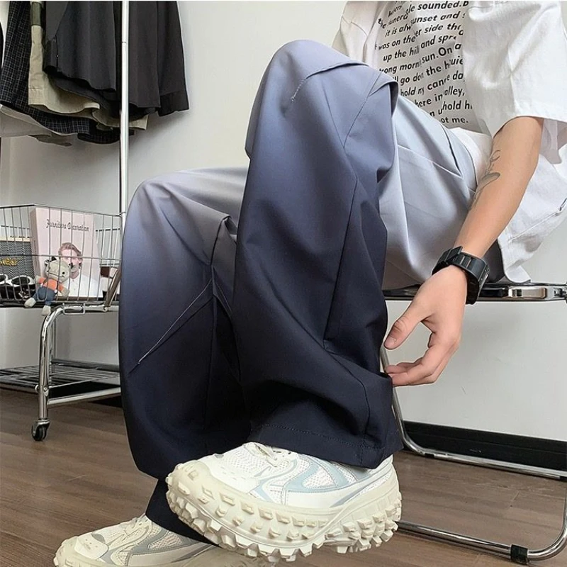 Kontrastfarbe Baggy Herren Casual Gerade Hosen Sommer Original Kleidung Y2k Koreanischer Stil Verkauf Ästhetische Klassische Herrenhose