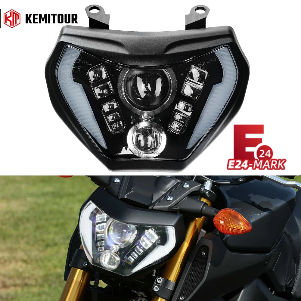 Phares MT09 2014 -2016 LED ensemble de phares de moto E-MARK pour Yamaha MT 09 MT-09 2015 accessoires DRL 110W étanche