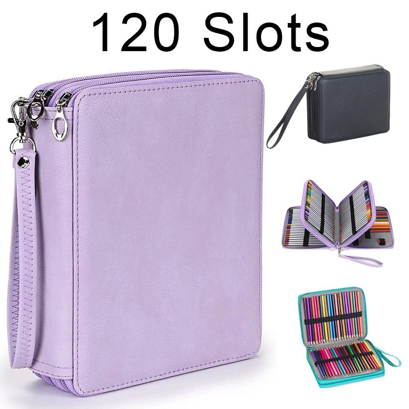 

Coloring Pencil Case 120 Slots Pencils Markers Gel Pens Organizer Zipper Carrying Portable Pencil Holder Bag for Painter Writers