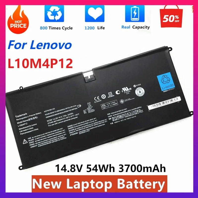 

Новый аккумулятор L10M4P12 для ноутбуков Lenovo IdeaPad Yoga 13 U300 U300s U3S Series 4ICP5/56/120 L10M4P12 14,8 В 3700 мАч 54 Втч