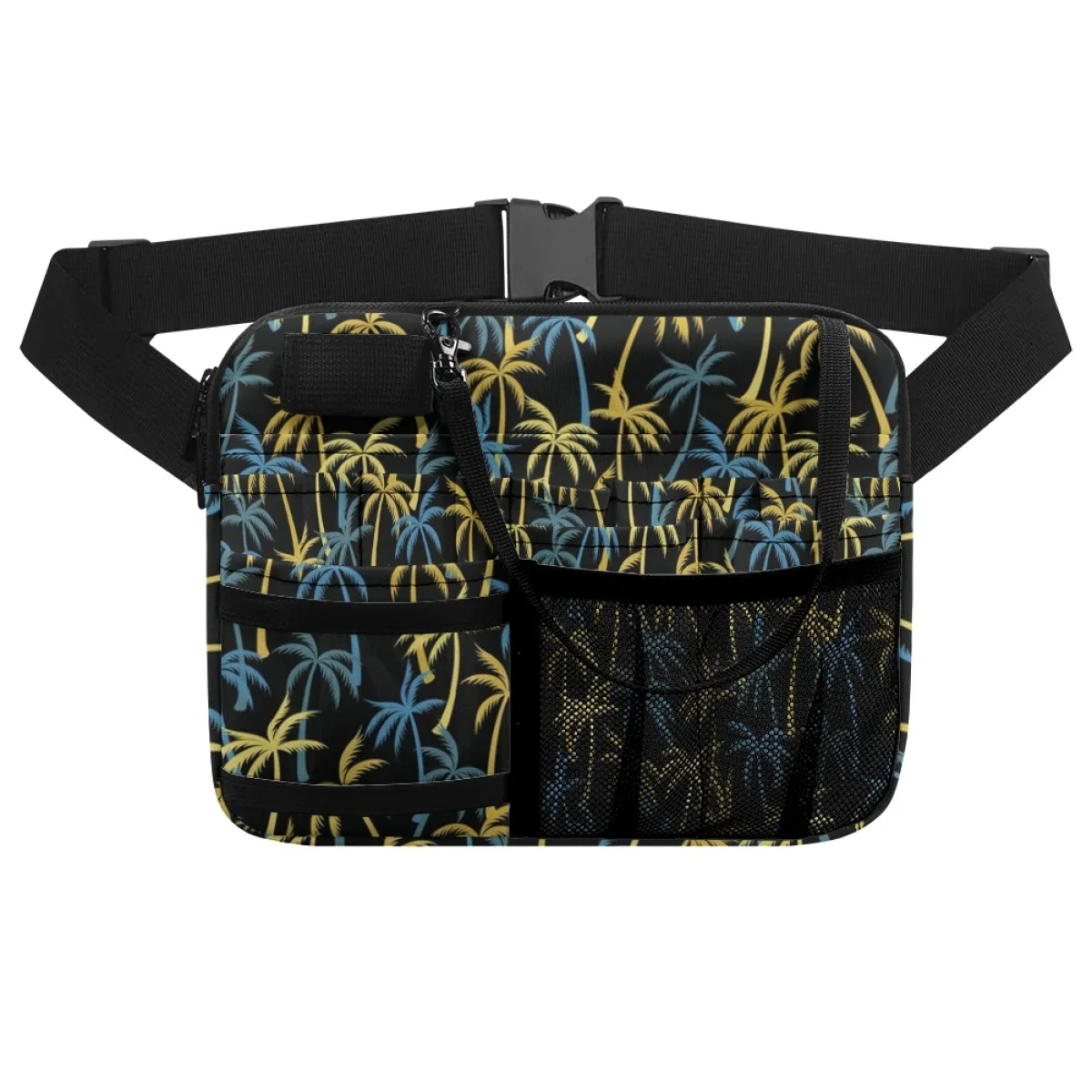 Tropical Palm Print Nurse Belt Bag Medical Staff Universal Multi Pocket Fanny Pack Emergency Supplies Storage Nursing Hip Bags