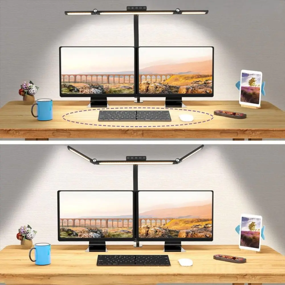 

Plastic USB Table Light 3 Heads 10 Brightness Levels Folding Arm Lamp Clip On Design 360° Adjustable LED Strip Light