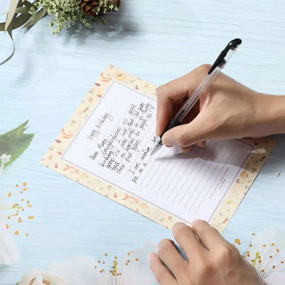 Gift Flower Printing Cartoon Pattern Differrent Design With Envelopes 3PCS Writing Paper 6PCS Letter Stationery
